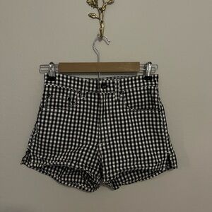 Rag & Bone Justine High Waist Black and White Gingham Shorts